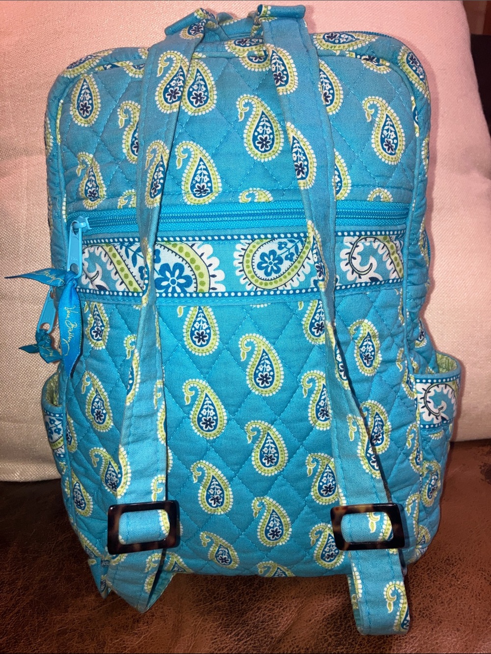Vera Bradley Retired Bermuda Turquoise Paisley Quilted Backpack